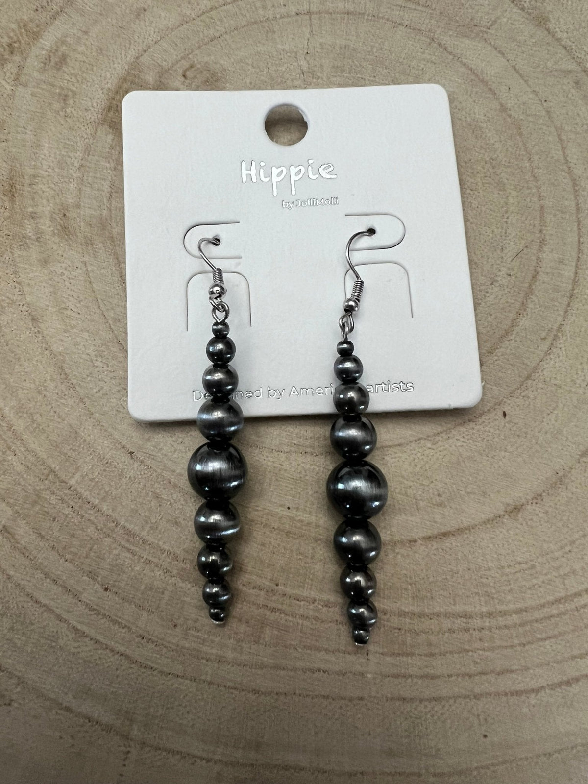 Graduated Western Faux Sterling Pearl Dangle Earrings — 2" Drop