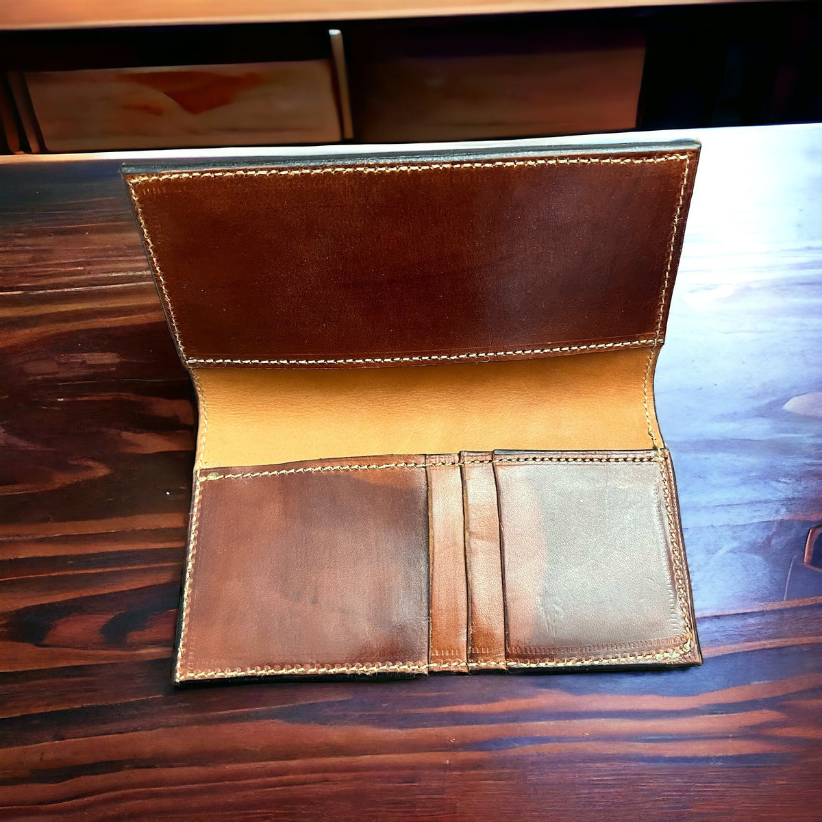 Hand-Tooled Genuine Leather Check Book Cover — JK Custom Leather Western Statement