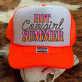 Hot Cowgirl Summer Trucker Hat — Blaze Orange Foam Front with Mesh Back & Adjustable Snapback