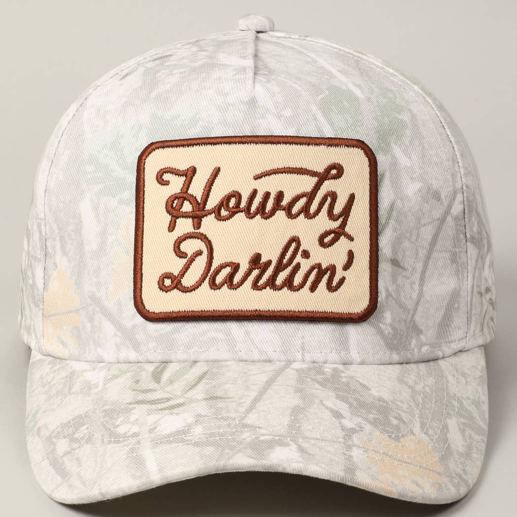 Howdy Darlin- Realtree Camo Patch Trucker Hat — 100% Cotton with Adjustable Snapback