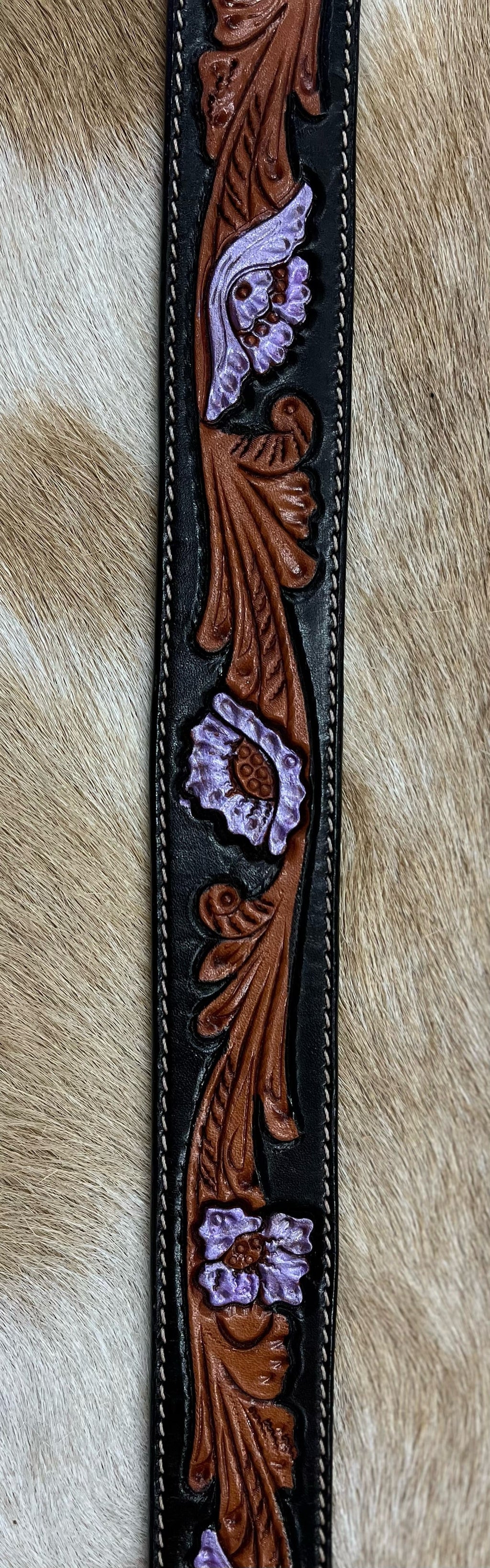 Lavender Painted Women's Belt by WFA