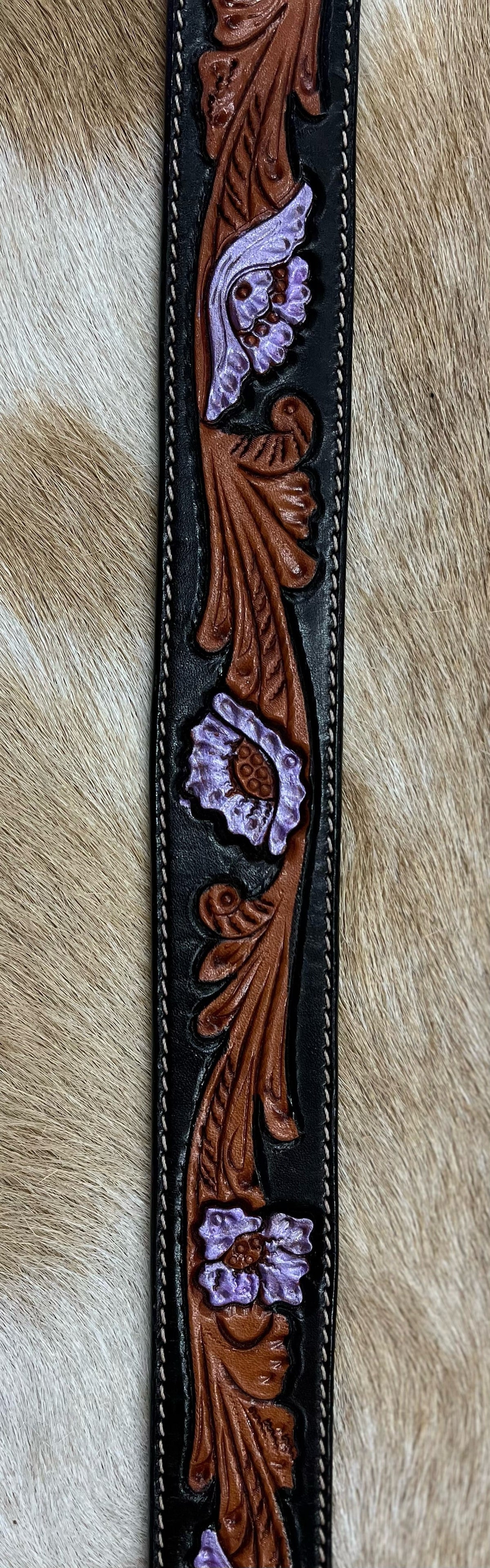 Lavender Painted Women's Belt by WFA