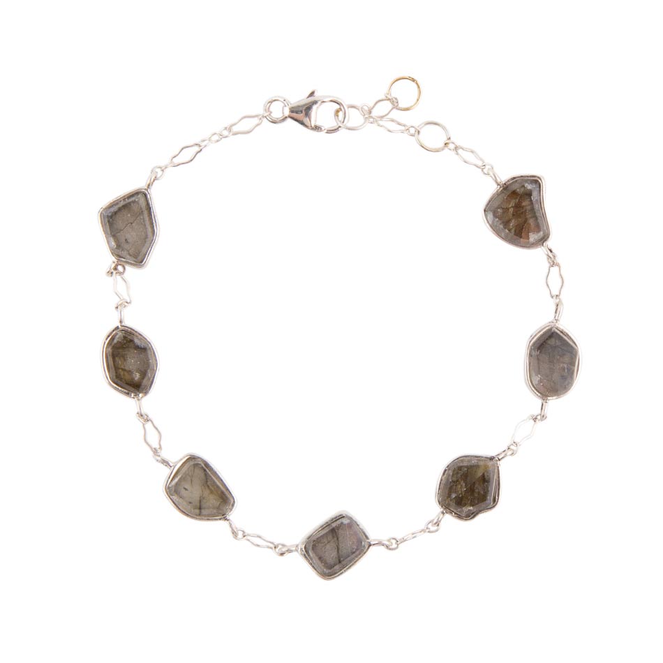 Labradorite & Sterling Silver Line Bracelet