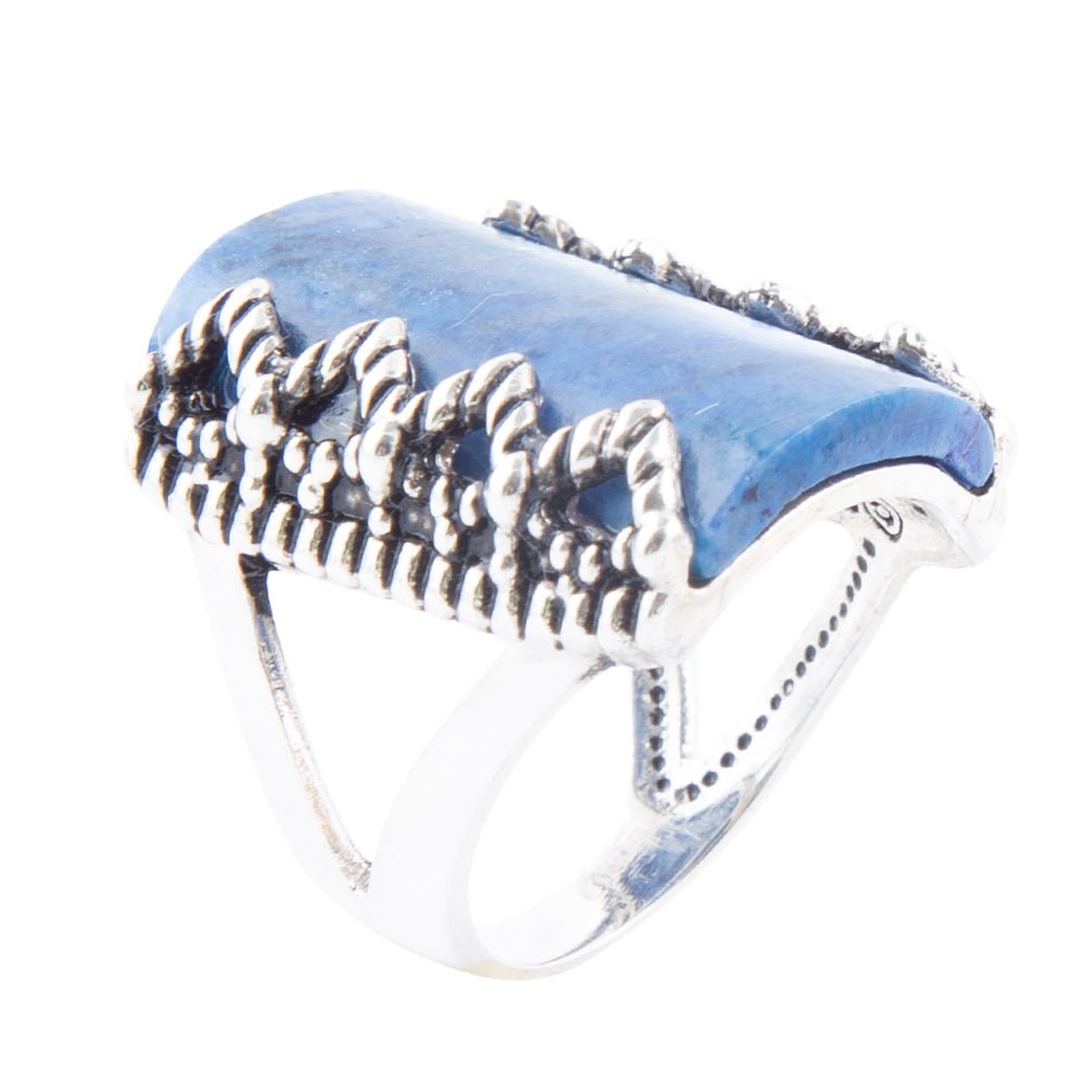 Blue Lapis Slice & Sterling Silver Ring
