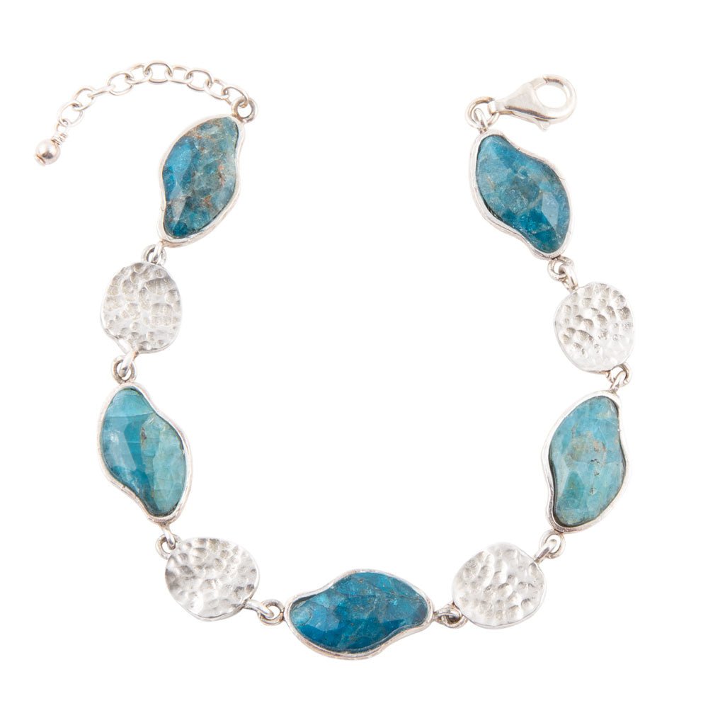 Luna Blue Apatite & Sterling Silver Line bracelet
