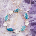 Luna Blue Apatite & Sterling Silver Line bracelet