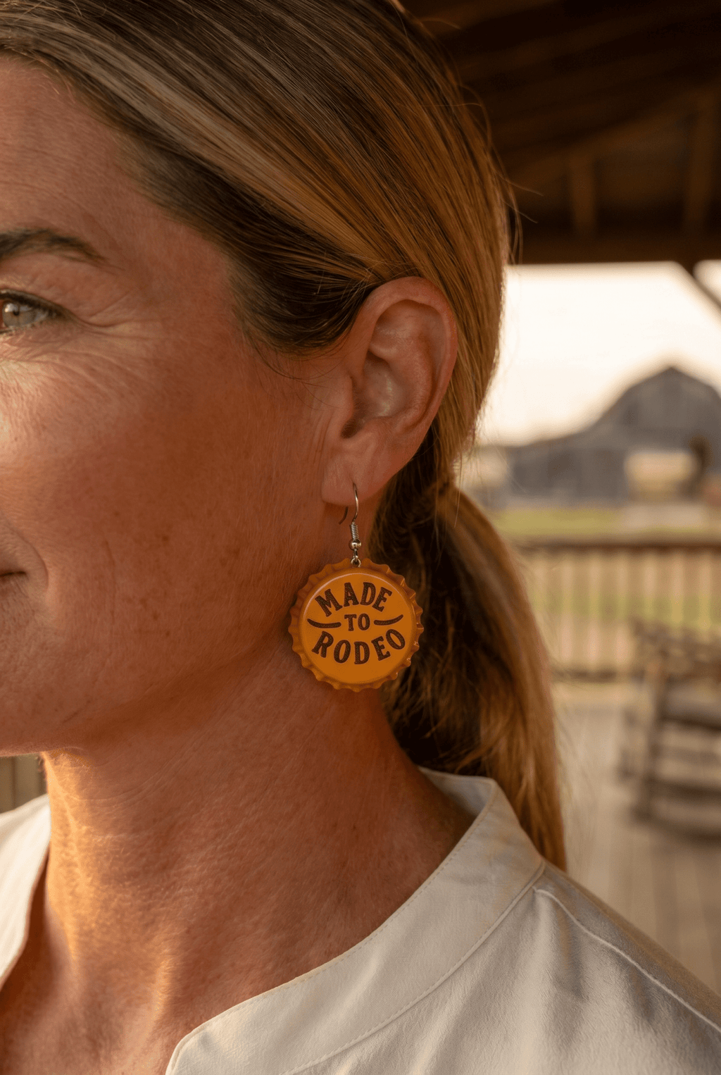 Made to Rodeo Beer Cap Earrings — Playful Rodeo Statement