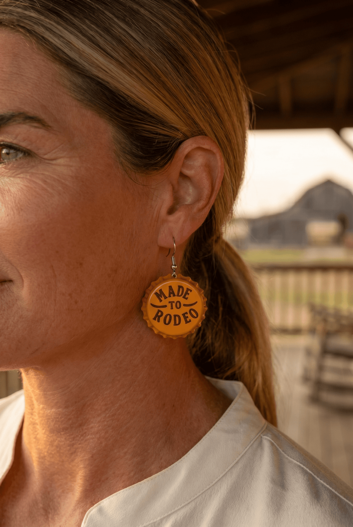 Made to Rodeo Beer Cap Earrings — Playful Rodeo Statement
