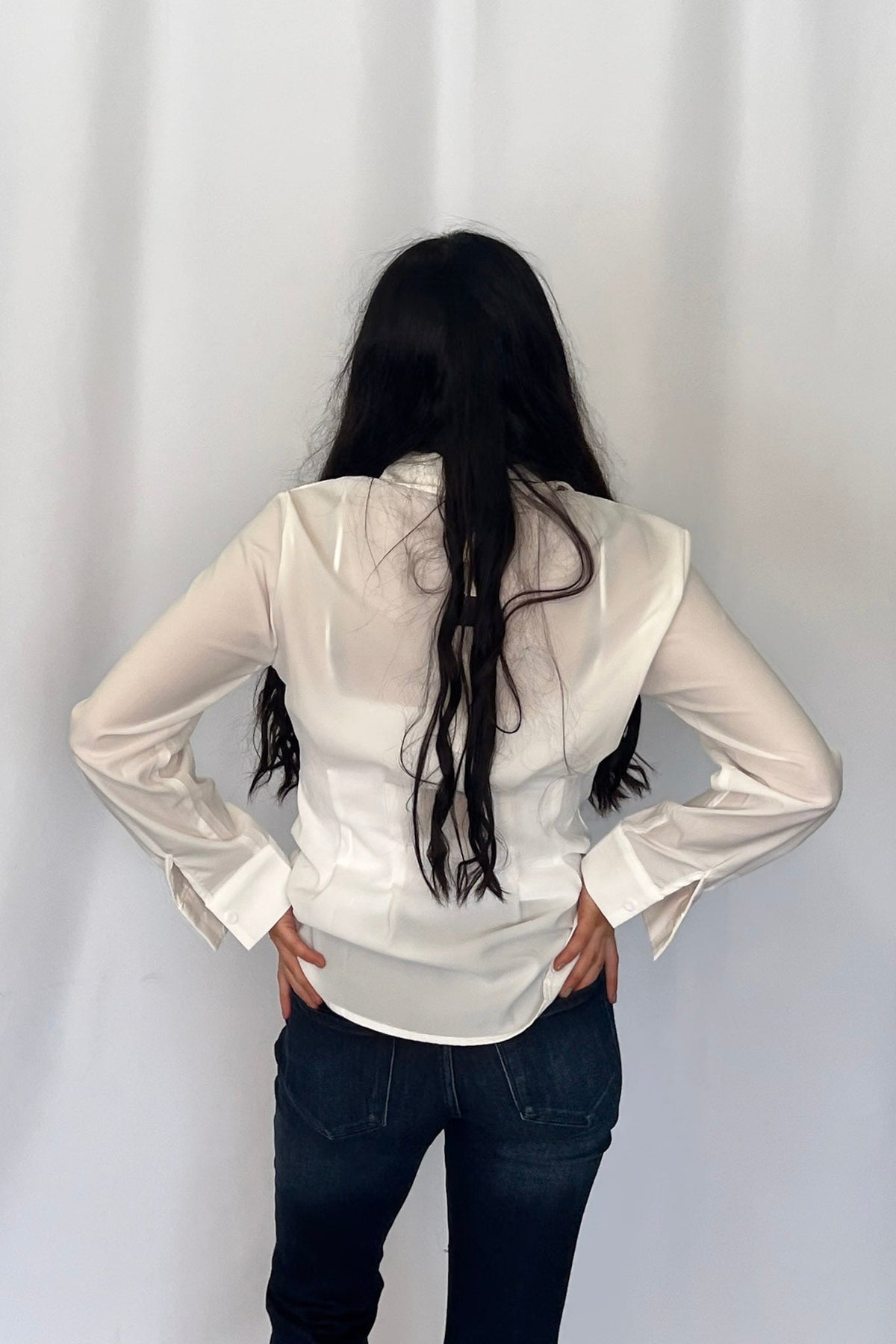 Mercedes Lucky & Blessed Ivory Western Button-Down Shirt — Tailored Long-Sleeve Cowgirl Staple