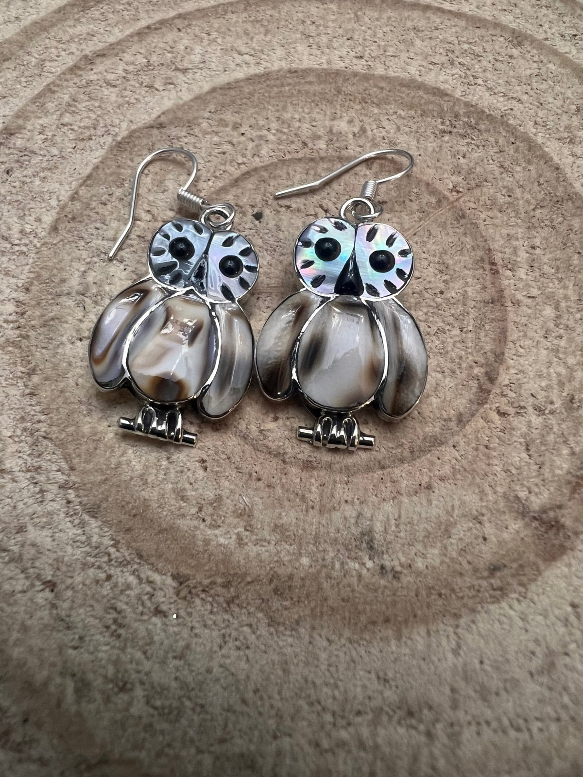 Reginda Kallest Zuni Multi-Stone Inlay Owl Sterling Silver Earrings