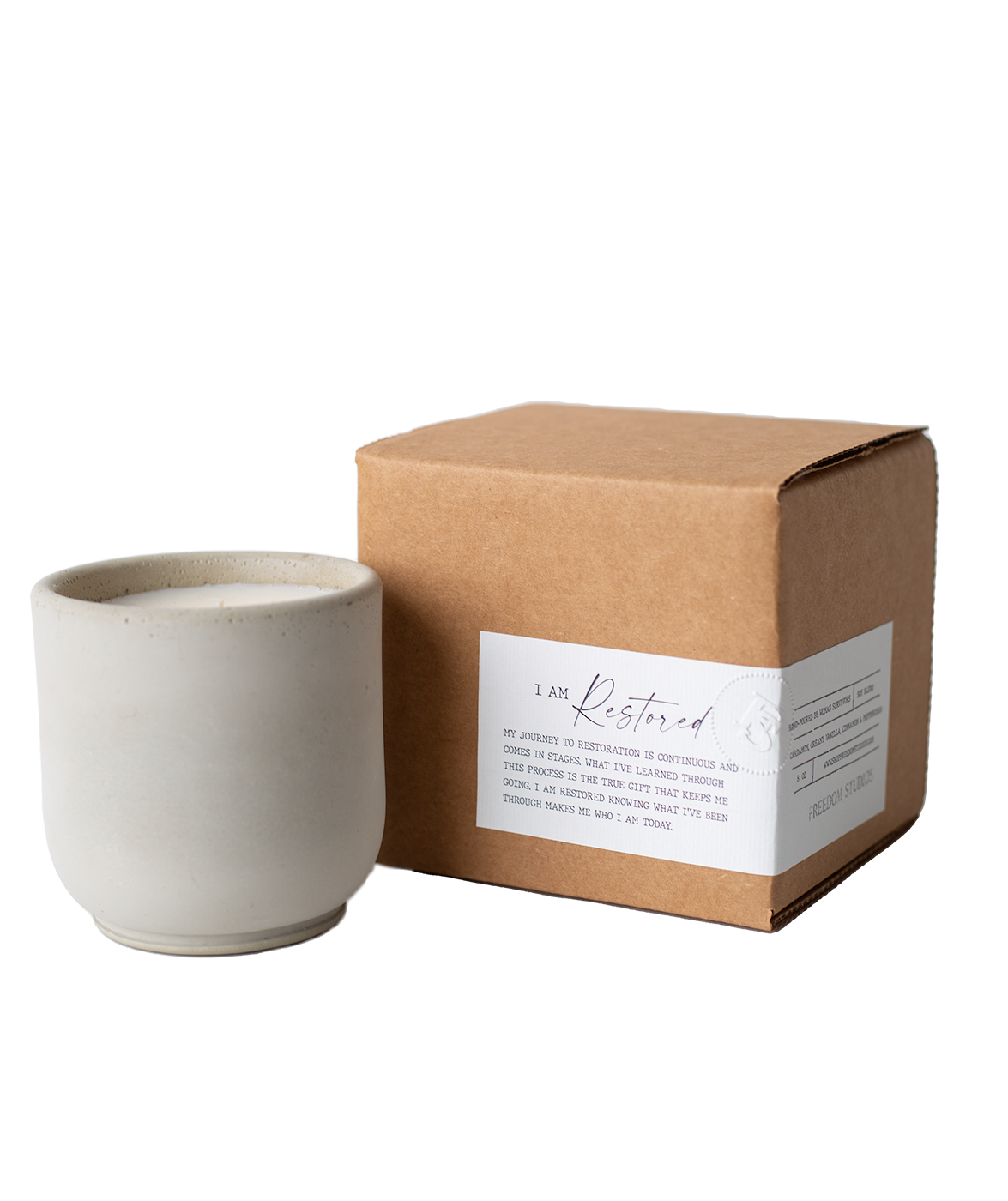 I AM Restored 8 oz Concrete Candle