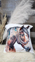 Fancy Horse on White Velvety Soft Pillow Case
