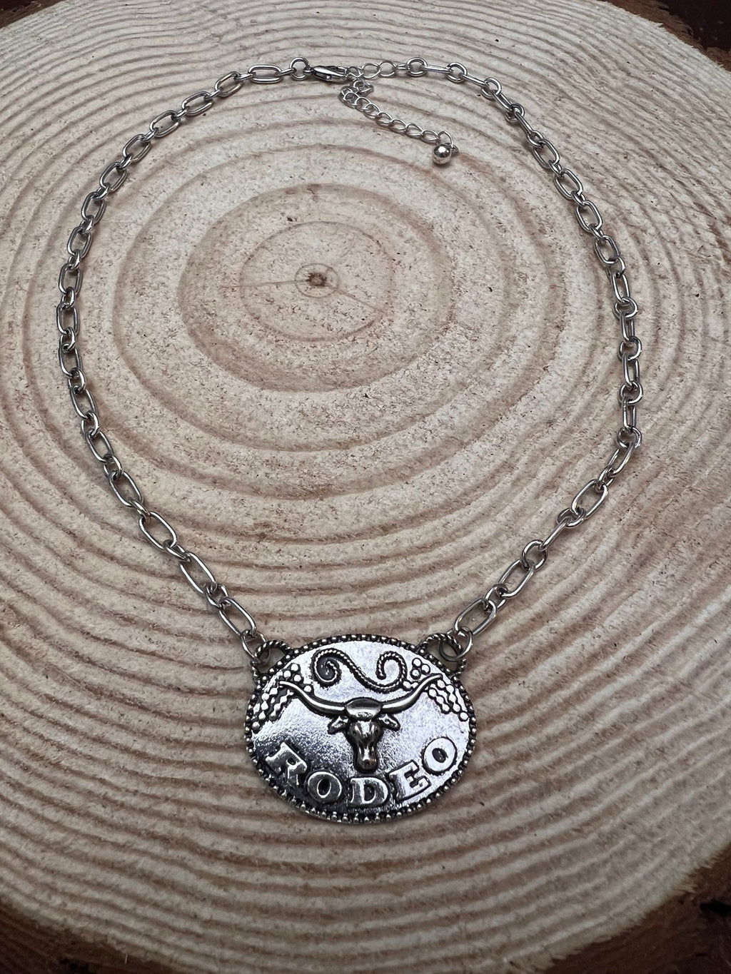 Rodeo Steer Head Pendant Necklace — 18 Inch with Extender