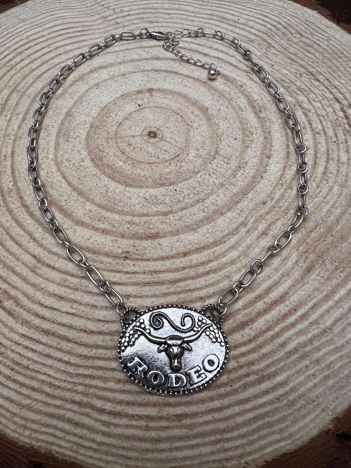 Rodeo Steer Head Pendant Necklace — 18 Inch with Extender