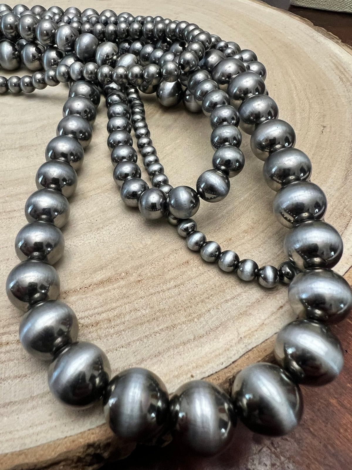 5-Strand Faux Sterling Pearl Western Necklace & Earring Set — Single-Clasp Layered