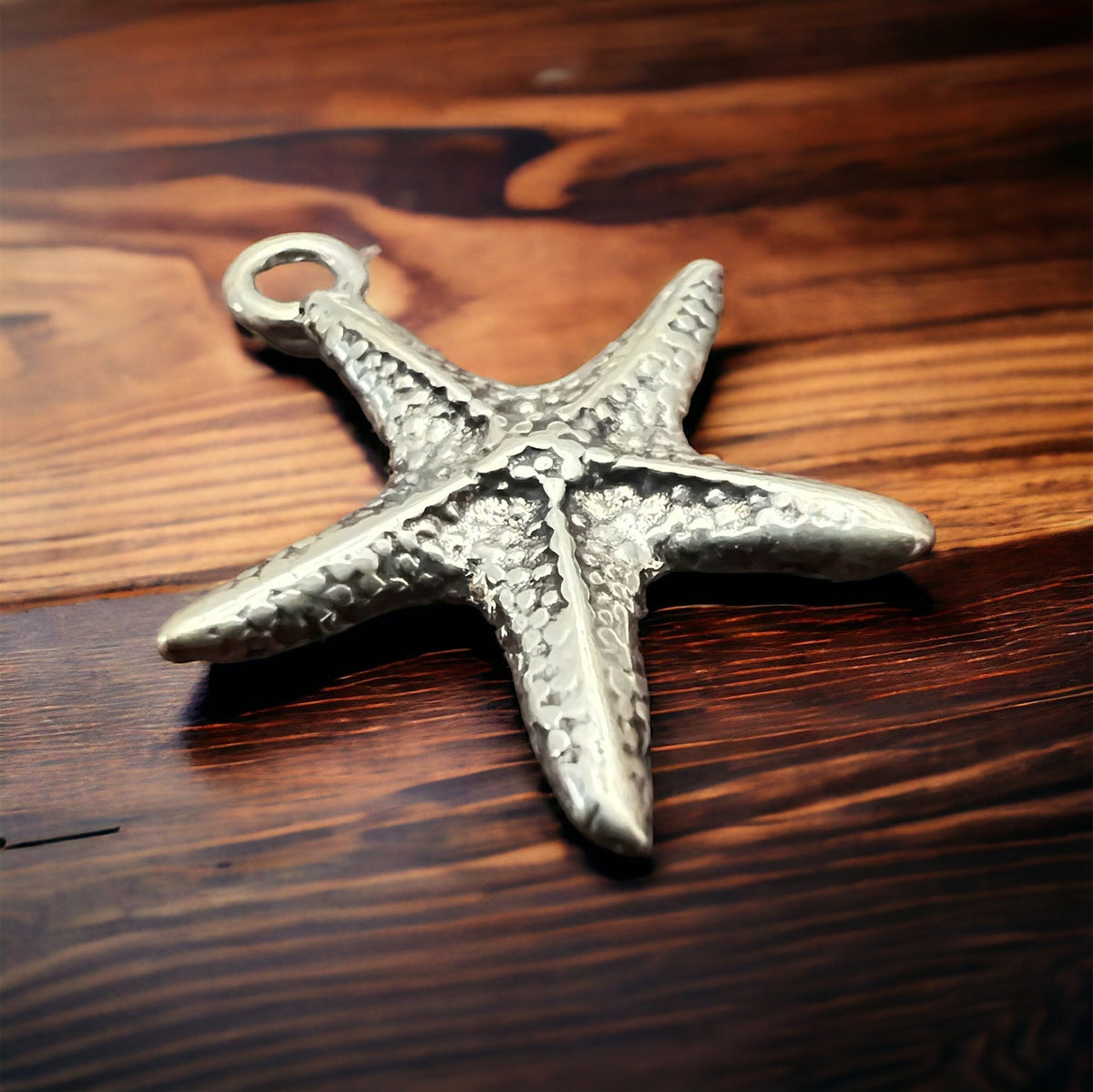 Sterling Silver Starfish Pendant/Charm — Intricate Ocean-Lover Statement