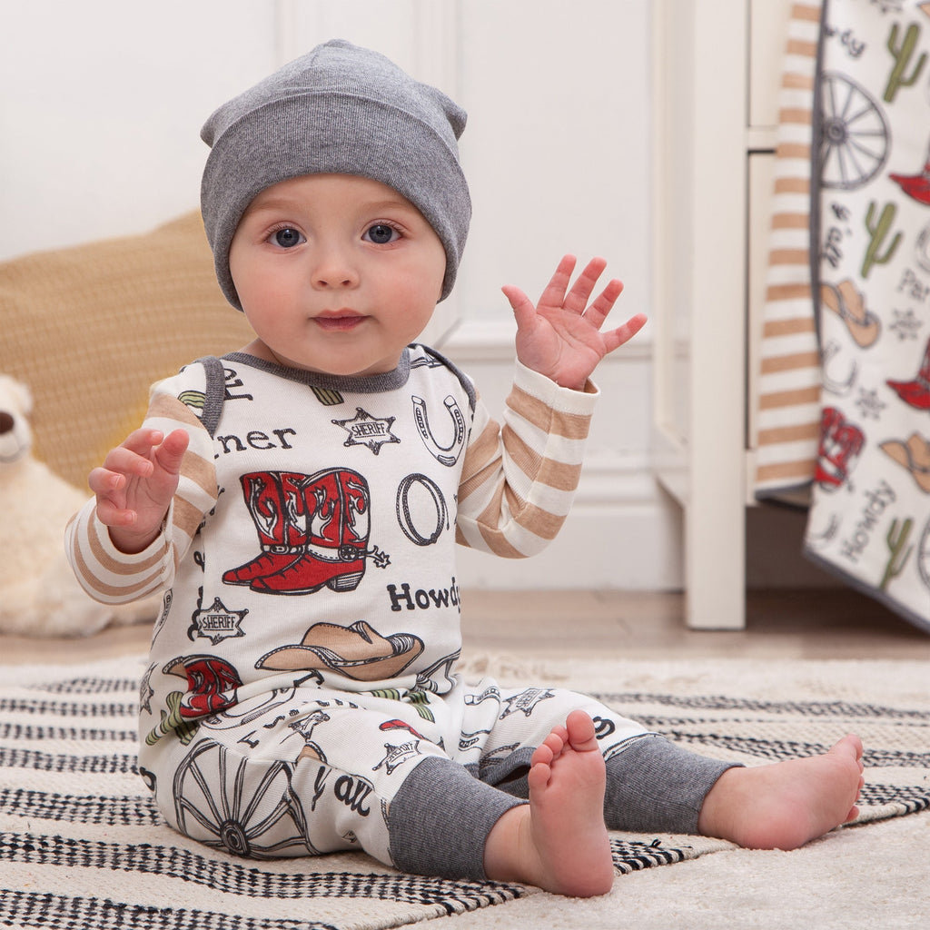 Western Cowboy Howdy Partner Cotton Romper by Tesa Baby