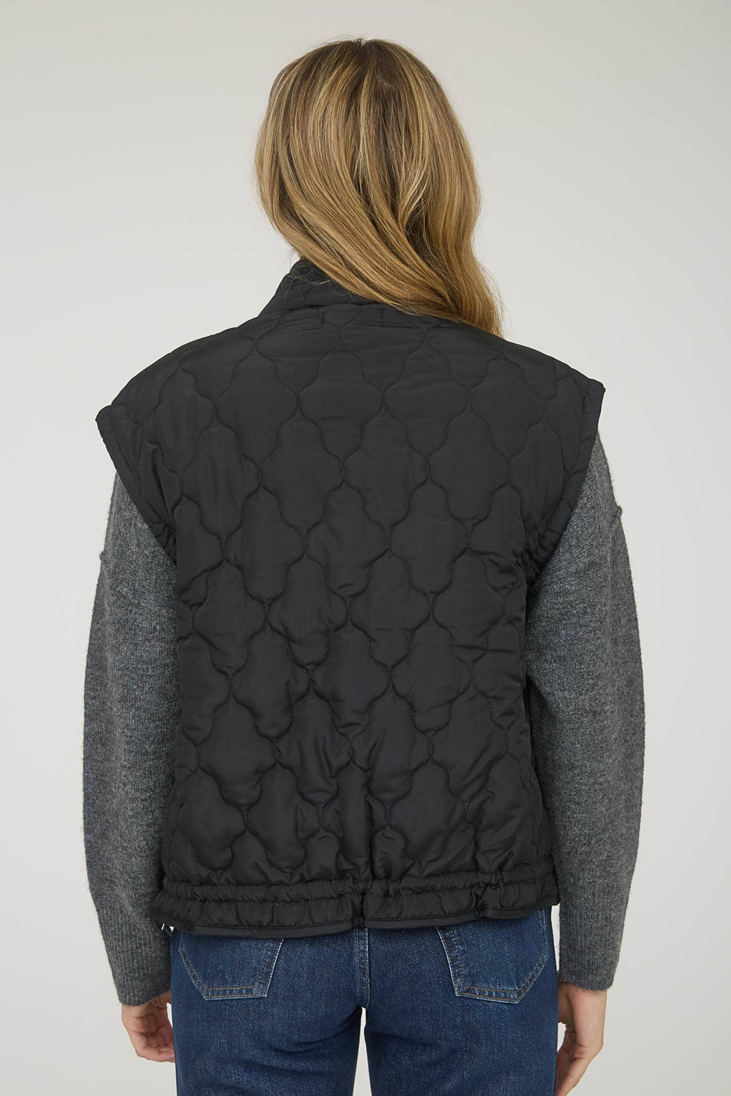 Blu Pepper Tie-Detail Snap-Button Quilted Puffer Western Vest — Mock Neckline, Functional Pockets, Multiple Colors