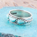 Triple Stone Simplicity Blue Turquoise & Sterling Silver Ring