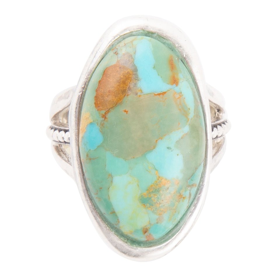 Blue Turquoise & Sterling Silver Oval Ring