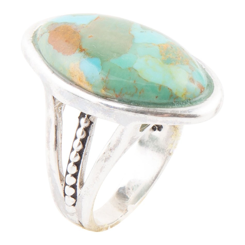 Blue Turquoise & Sterling Silver Oval Ring