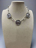 Rustic Buffalo Coin Choker & Earring Set — Burnished Silver Western Jewelry Duo