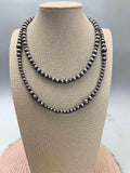 Faux Sterling Pearl Necklace Set — 18" & 22" Graduated Bead Duo (5/6/8mm)