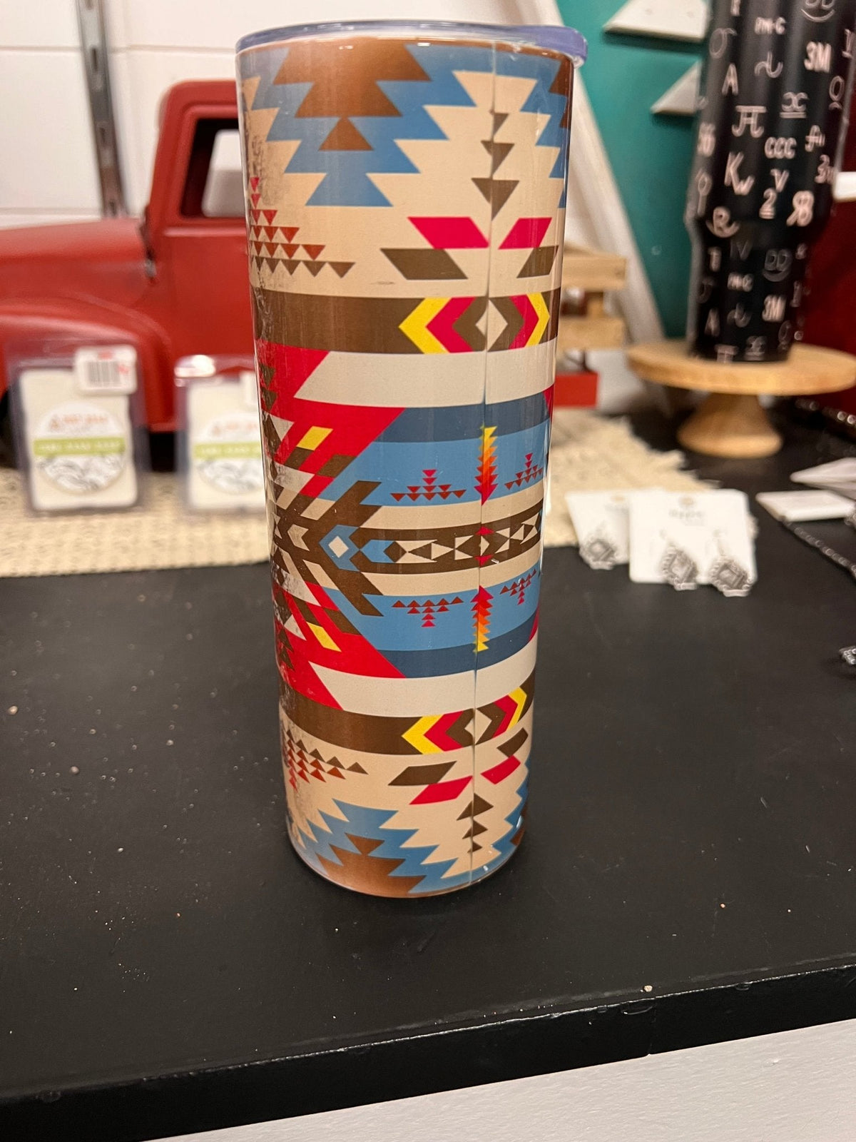 Western Pattern Insulated Tumbler (Lid & Straw Included)
