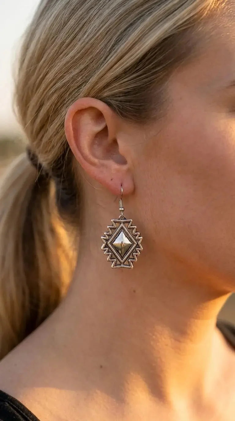 Southwestern Concho Dangle Earrings — 1½" Drop