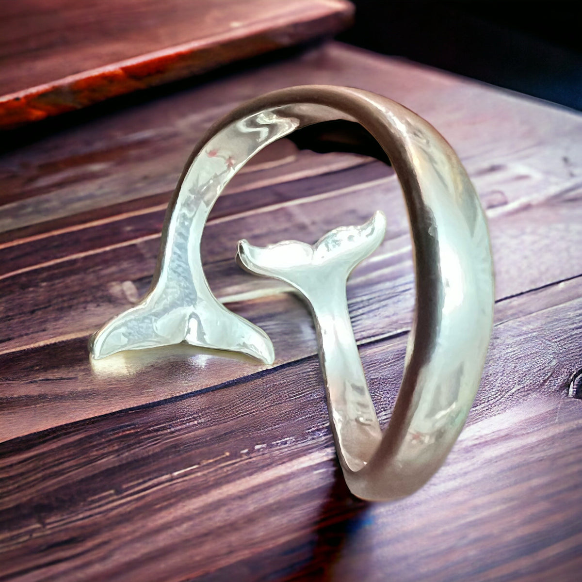 Sterling Silver Whale Tails Bypass Ring — Coastal Western Statement
