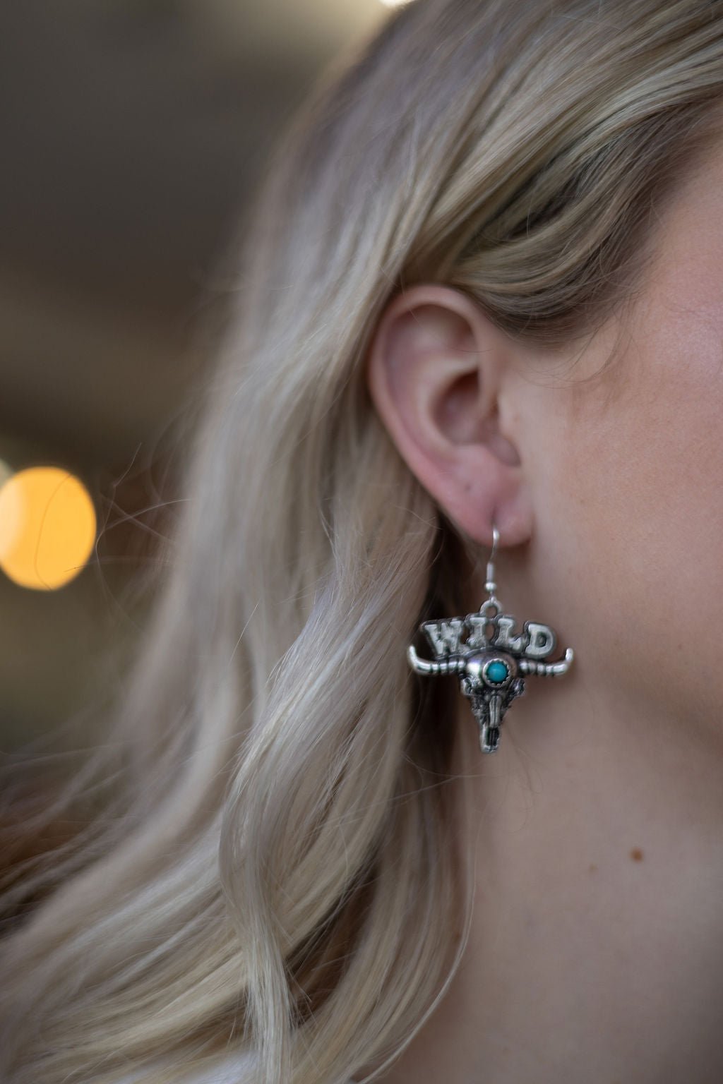 Wild Bull Skull Dangle Earrings — Edgy 1½" Drop